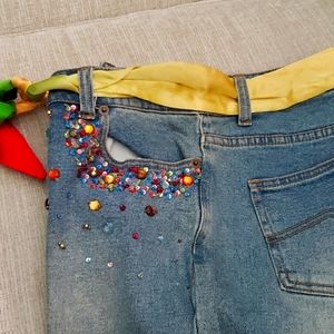 Jeans - Sz 10P - Multi Color  Rhinestones